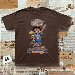 Brown Betty Boop  York Knicks 2026  Champions Tee With Cartoon